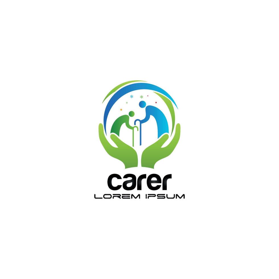 Compassionate Carer Logo for Elderly Care and Support Services vector