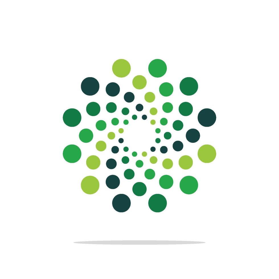 Green Dots Circle Molecule Logo Template Illustration Design. EPS 10. vector