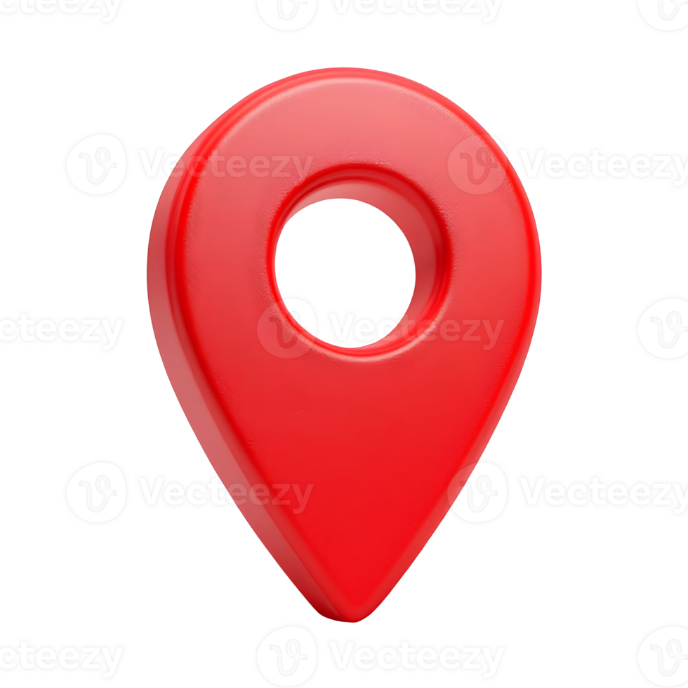 Red location marker on transparent background for mapping purposes png