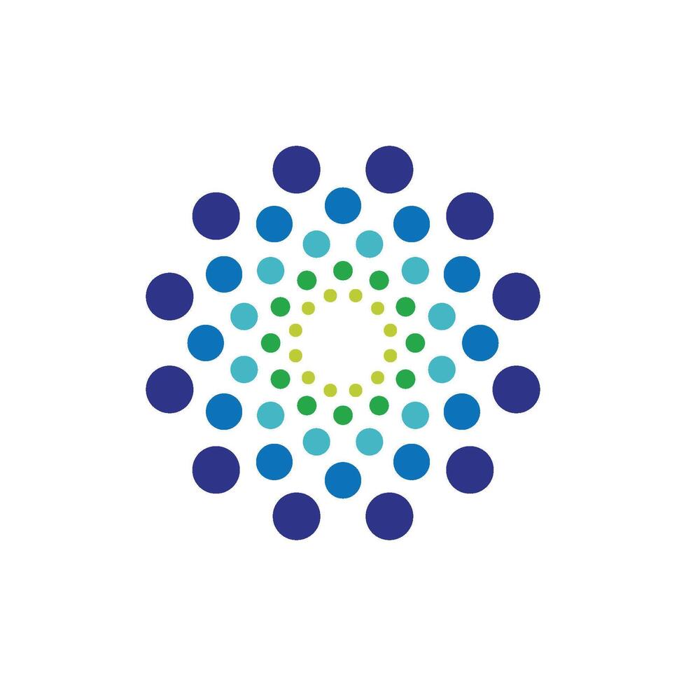 Colorful Dots Circle Molecule Logo Template Illustration Design. EPS 10. vector