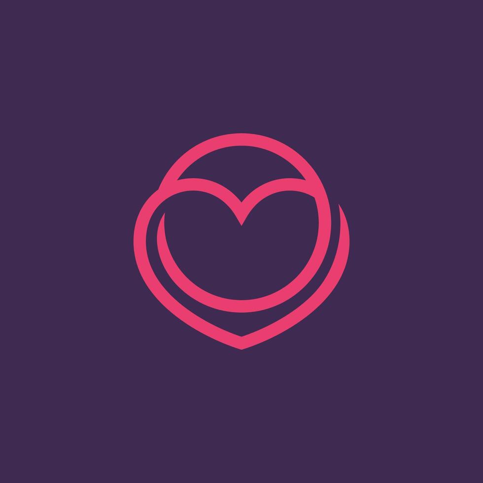 Love Heart Engaged with Circle Logo Template Illustration Design Illustration Design vector