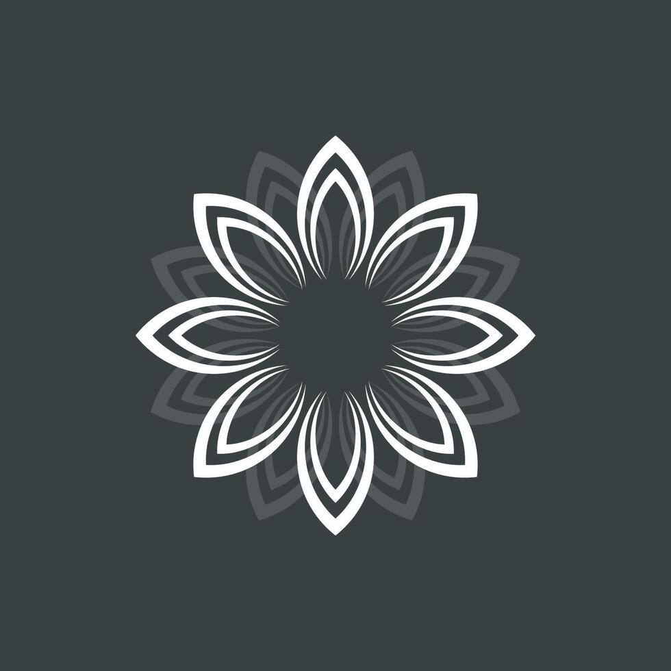 Grey Abstract Flower Logo Template Illustration Design EPS 10 vector