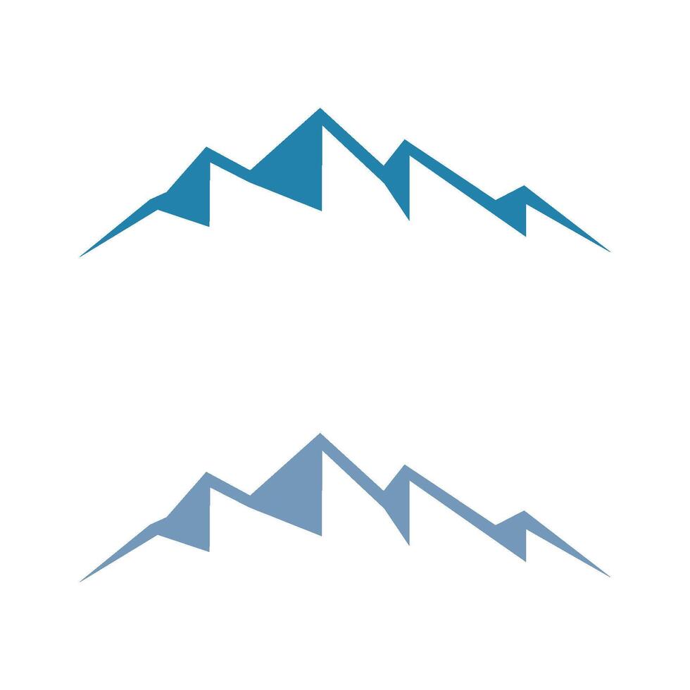 Set Blue Mountain Line Logo Template Illustration Design. EPS 10. vector