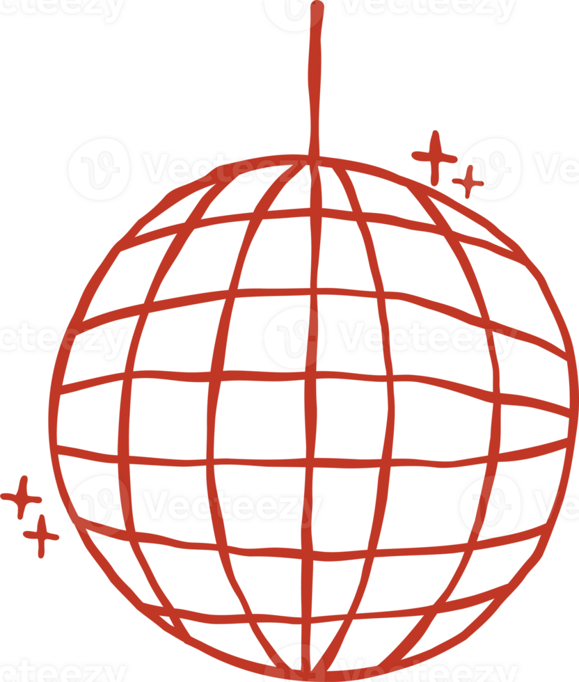 Outline fesive Disco Ball Doodle png