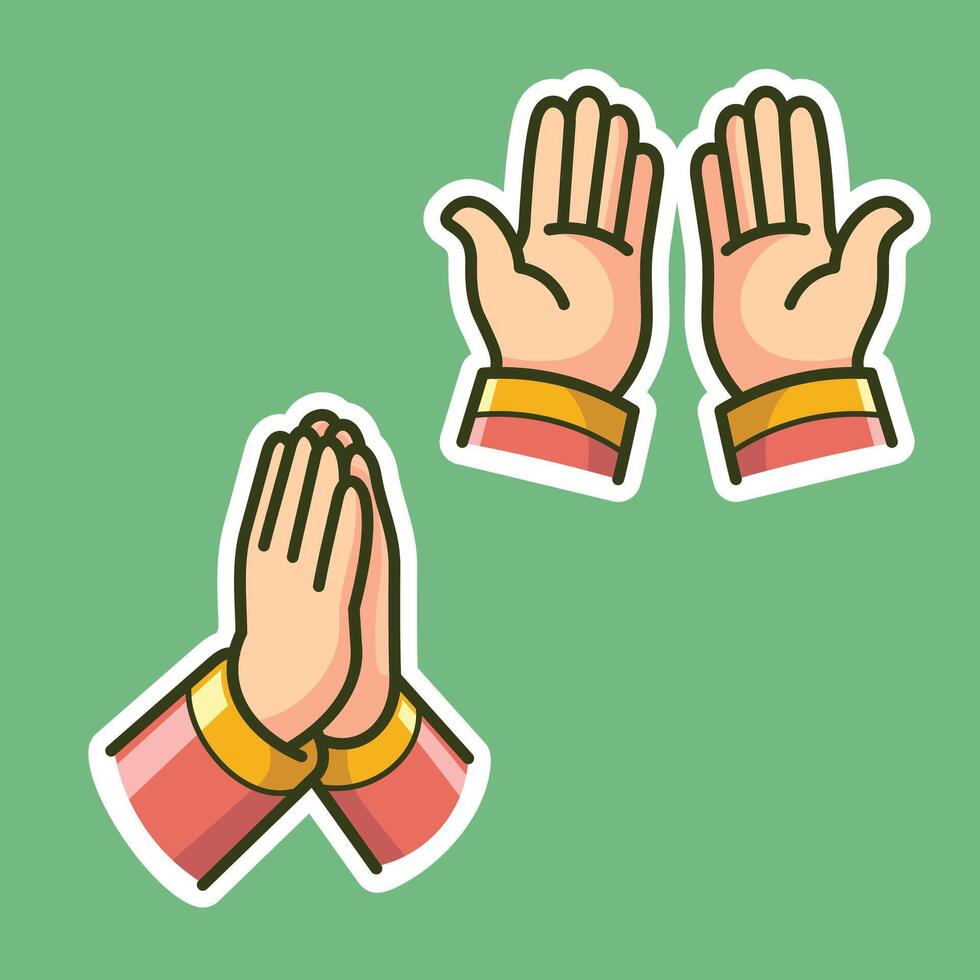 praying hands icon set, vector