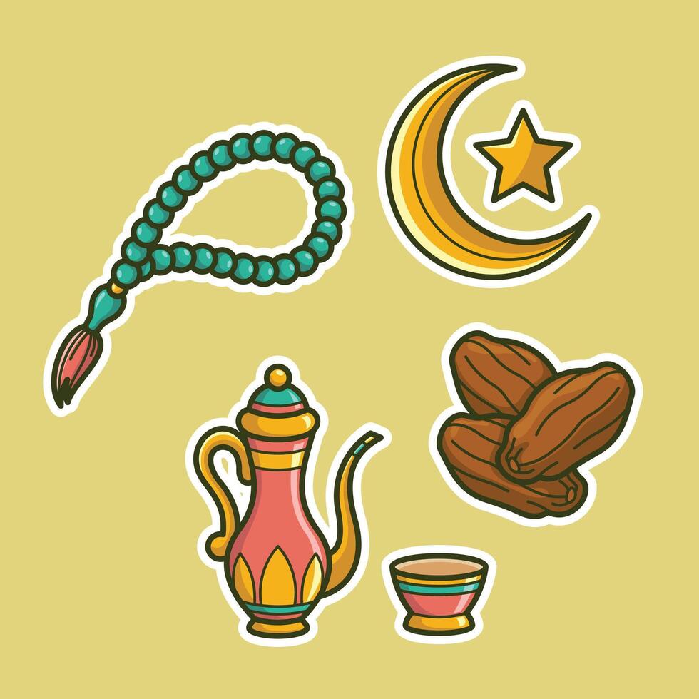 ramadan islamic holiday dates and crescent moon vector