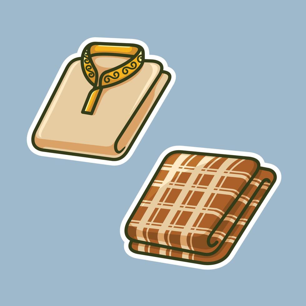 ramadan islamic holiday for boys. sarong and clothes vector