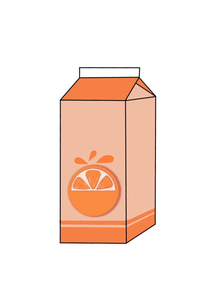 Orange juice in a box png
