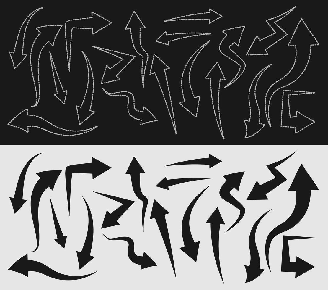 Free Flow Random Arrow Set Arrow Directions vector