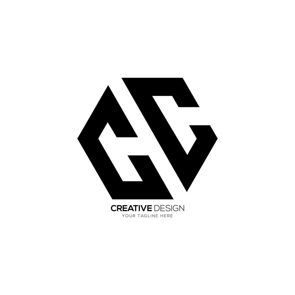 Letter Cc hexagon shape creative unique modern monogram abstract logo vector