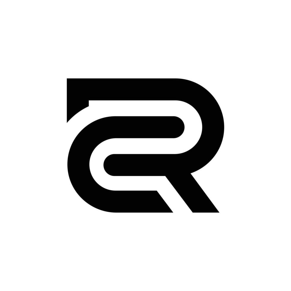 Letter CR or RC stylish unique modern shape monogram line art logo vector