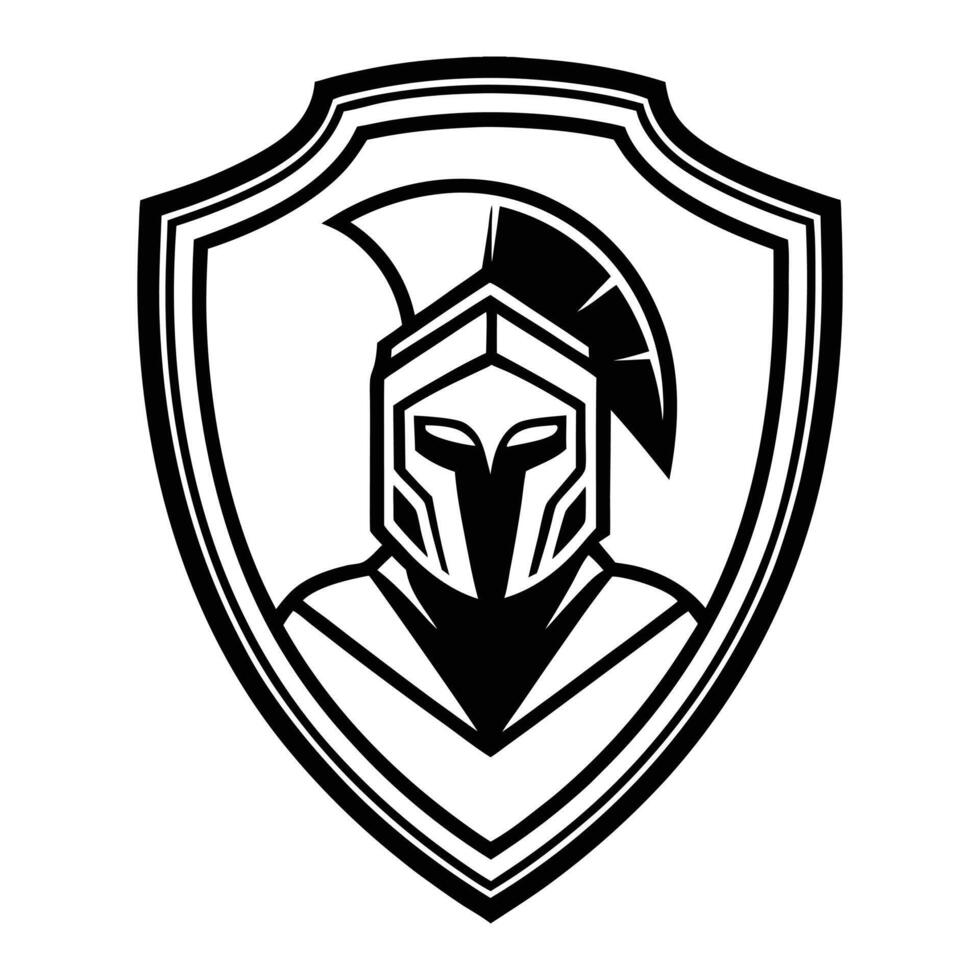 spartan warrior shield logo vector