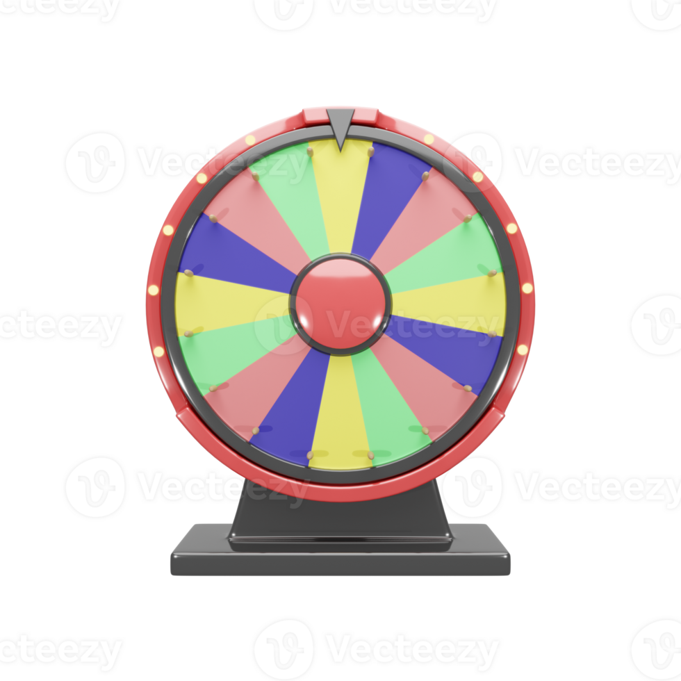 Front Views 3d Rendered Illustration of a Colorful Wheel Fortune png