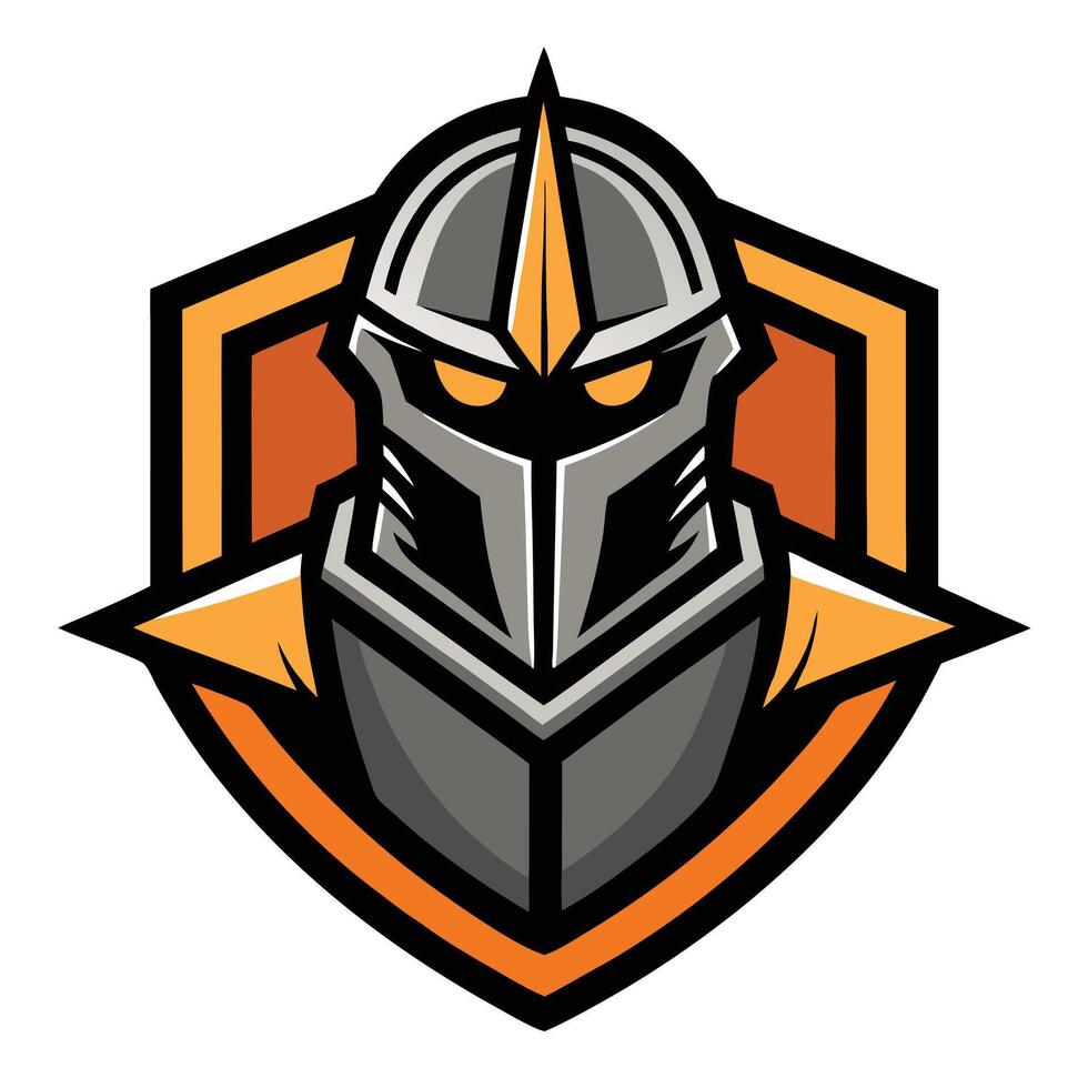 a black and yellow helmet mascot logo vector