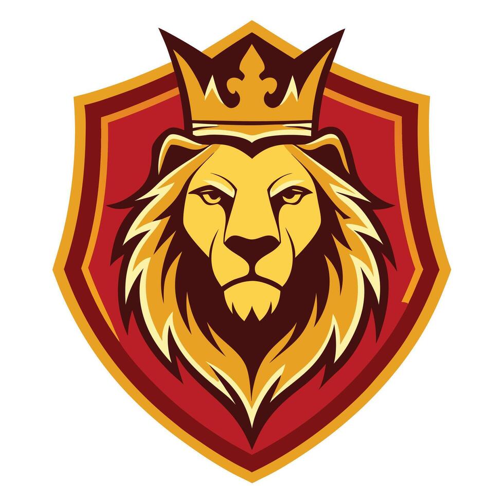 lion with shield vector