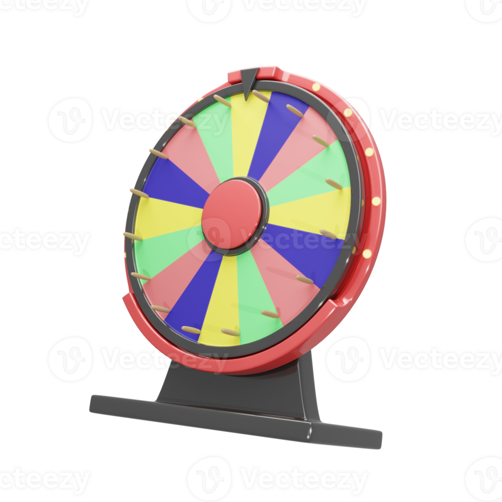 Perspective Views 3d Rendered Illustration of a Colorful Wheel Fortune png