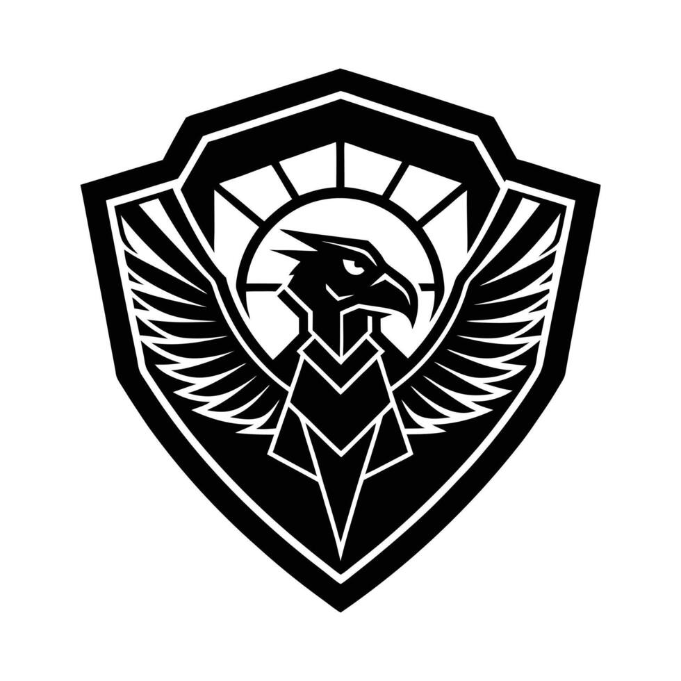 hawk head tactical emblem logo silhouette vector