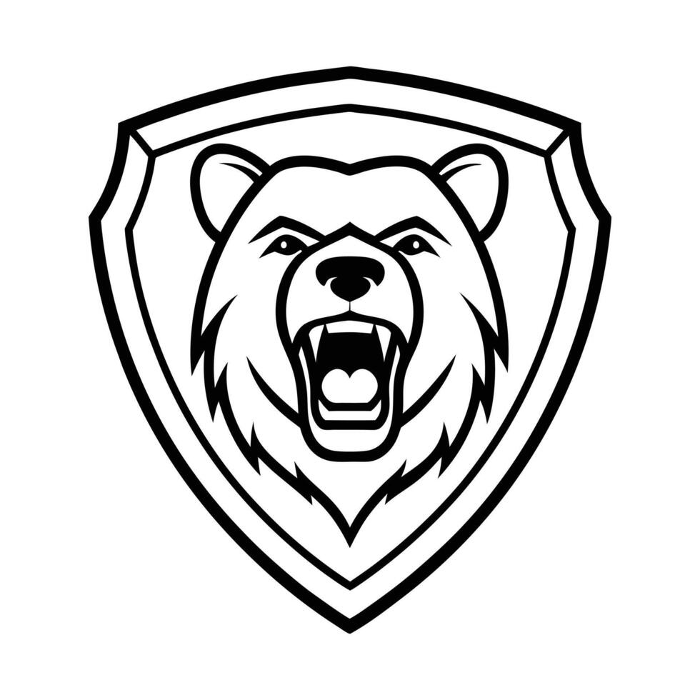 bear head mascot logo vector