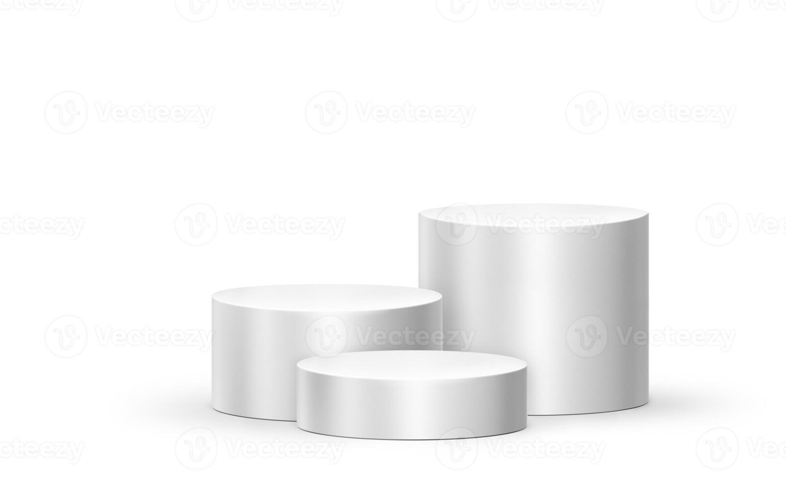 White podium trade show stage isolated on 3d background with empty staircase presentation podium. photo