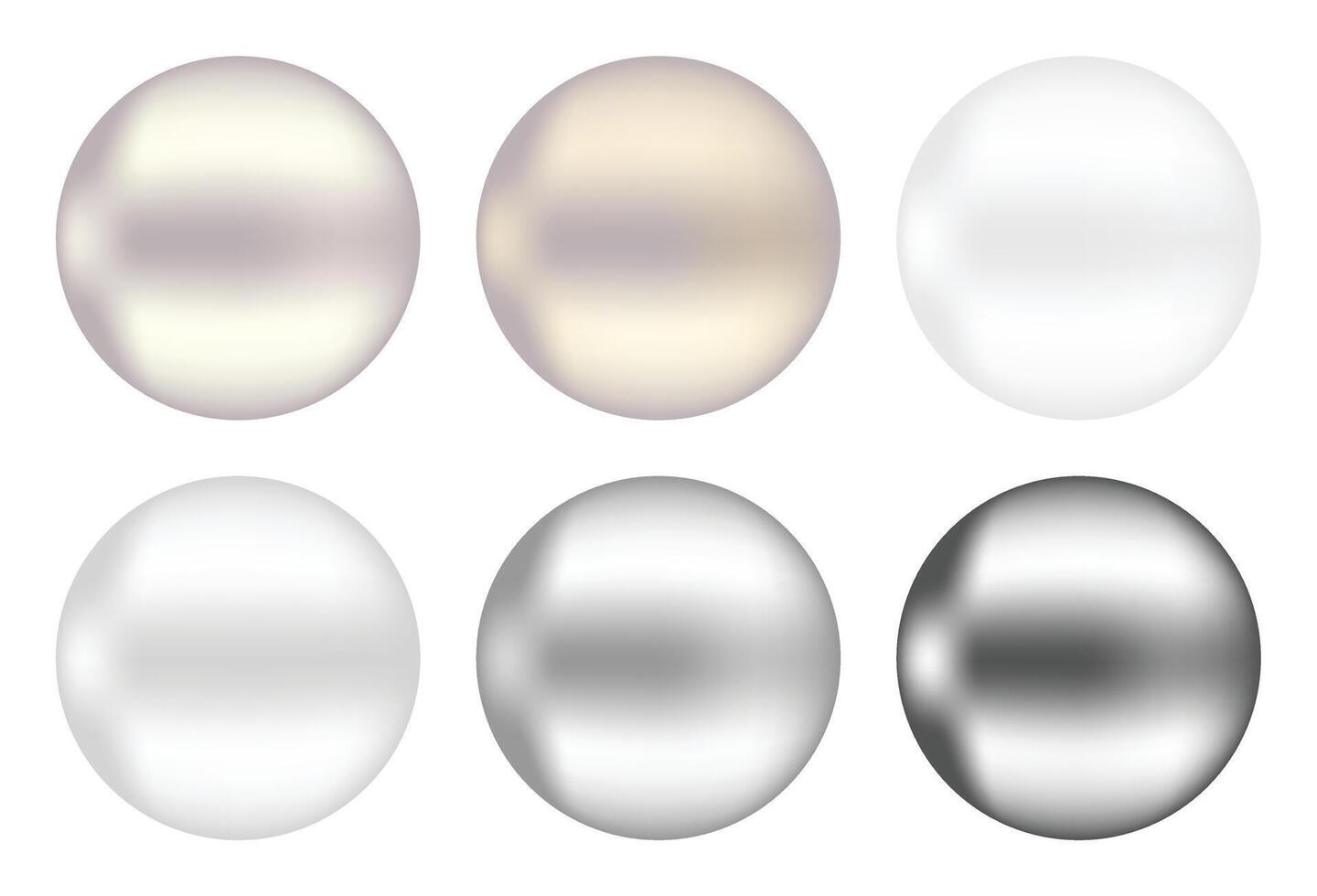 Colorful pearls isolated on white background. vector