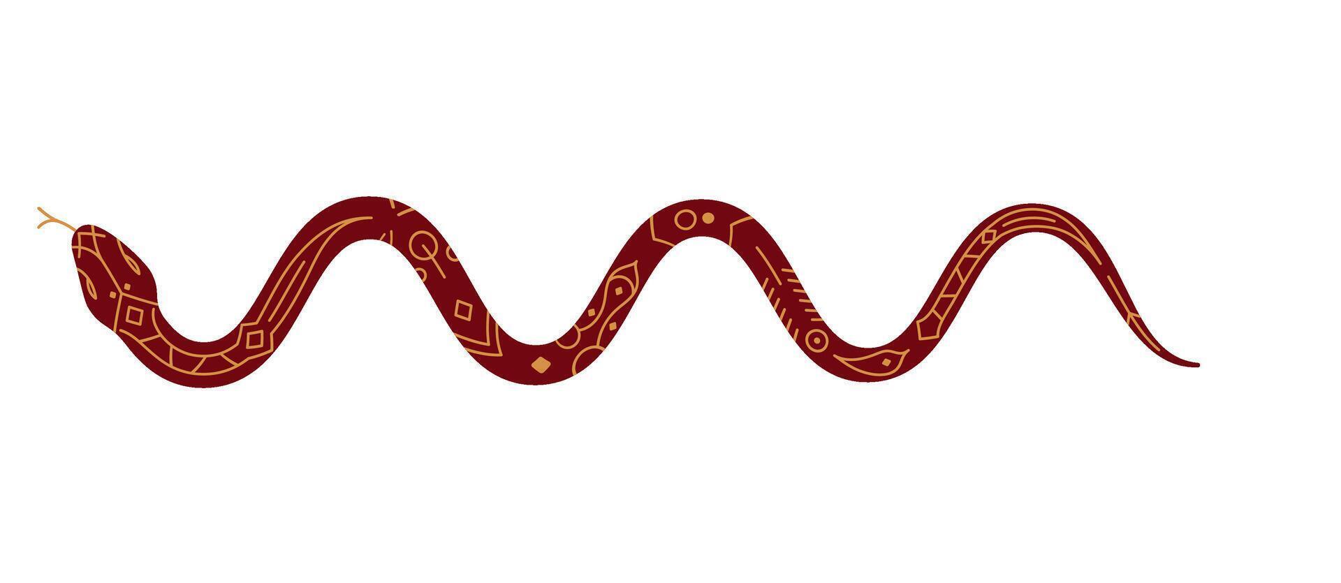A snake with a red and gold pattern vector