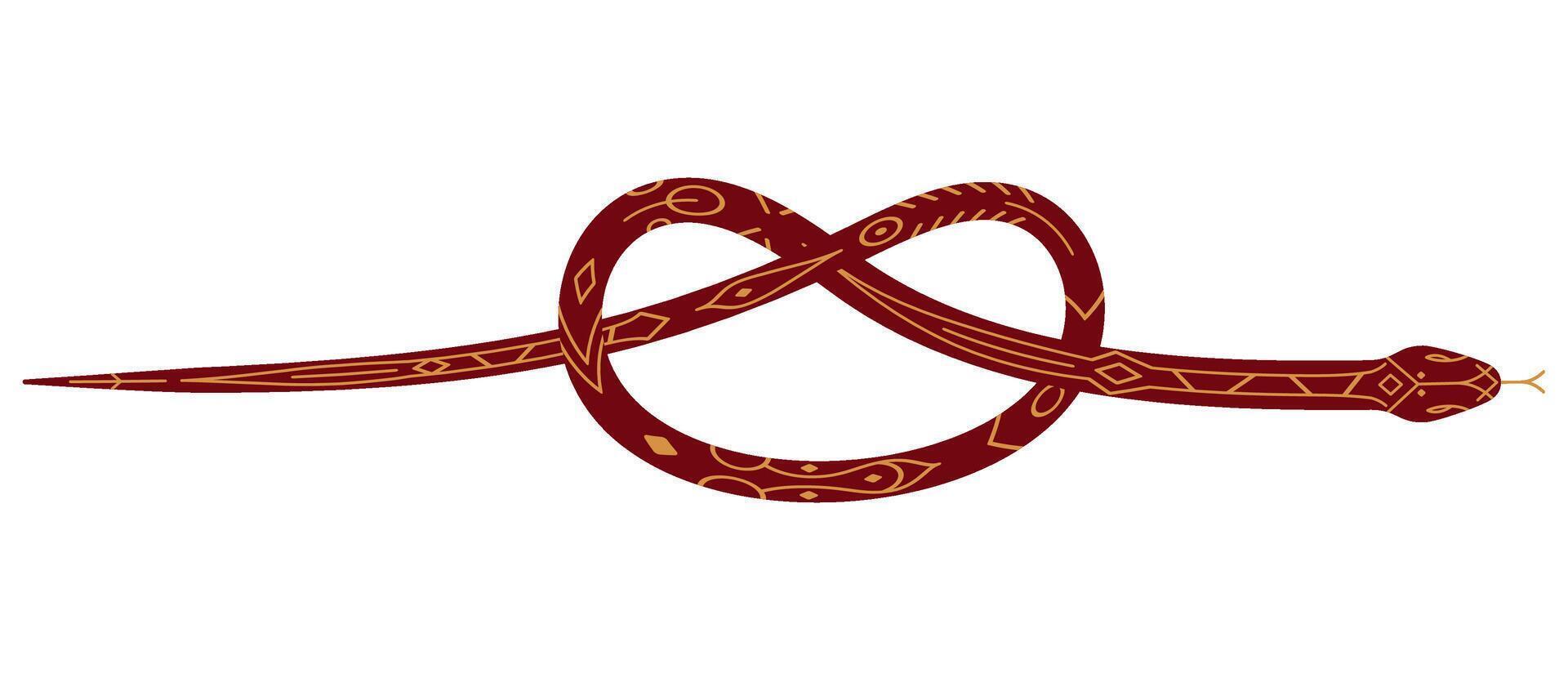 A snake with a snake head and a snake tail vector
