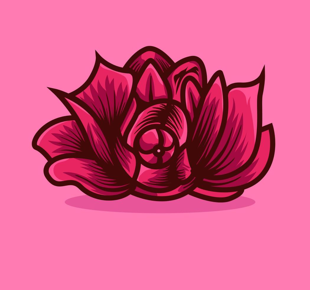 A pink flower on a pink background vector