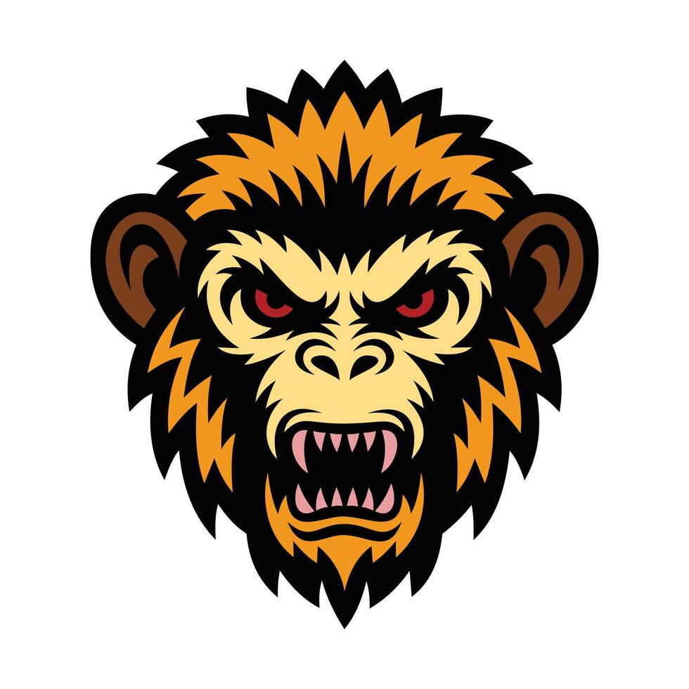Monkey face illustration vector