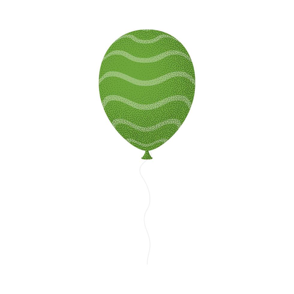 Green balloon with wavy lines on white background vector