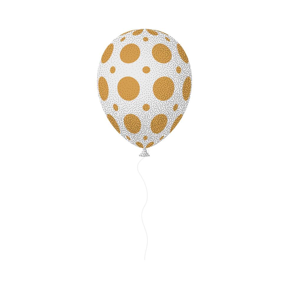 Gold polka dot balloon vector
