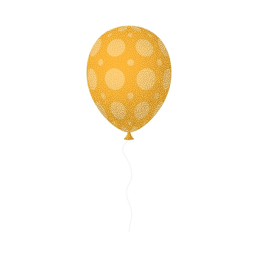 Yellow balloon with polka dots on white background vector