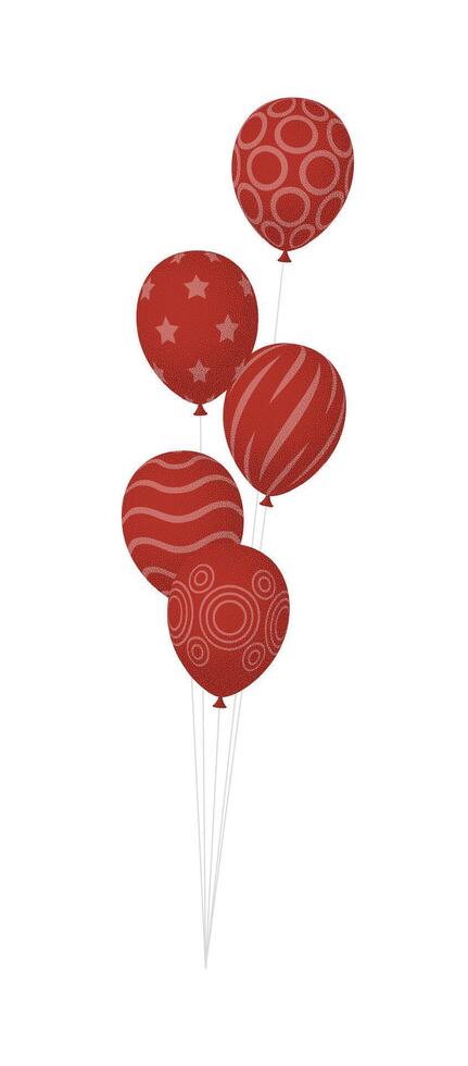 A bunch of red balloons on a white background vector