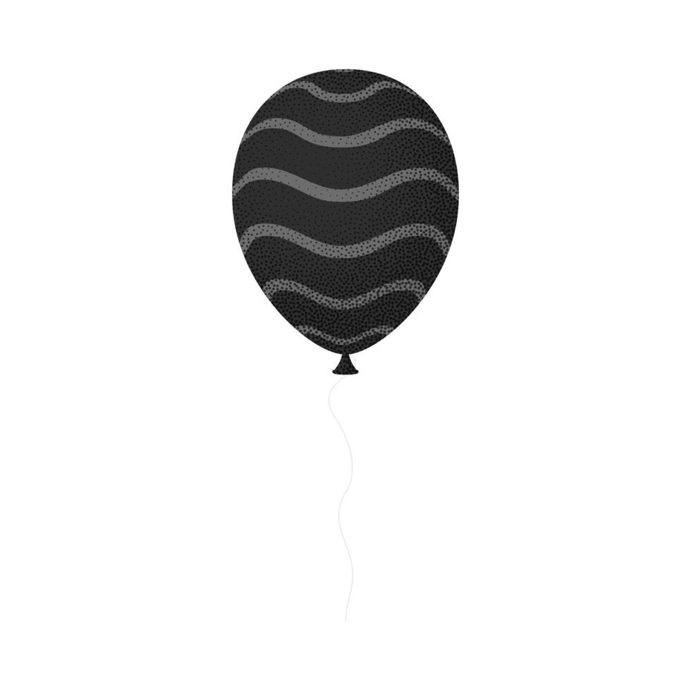 Black and white balloon with a wavy pattern vector