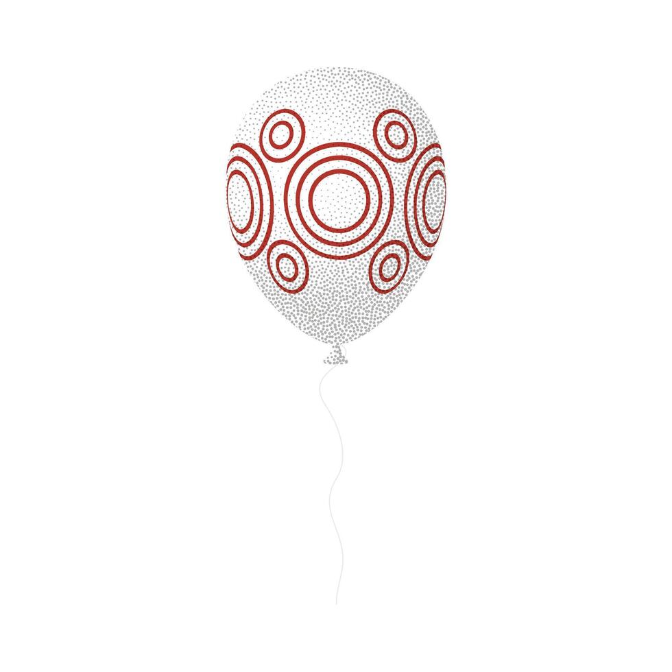 A red and white balloon with a target design vector