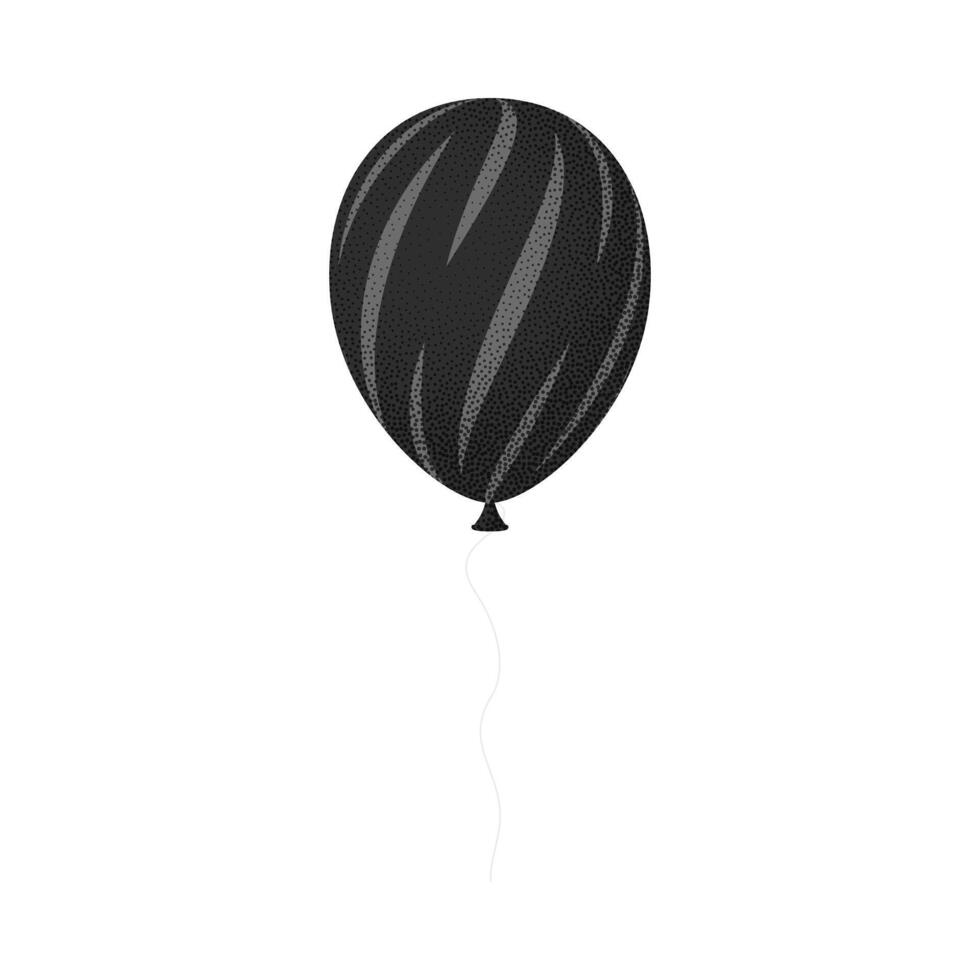 Black and white balloon with a white string vector