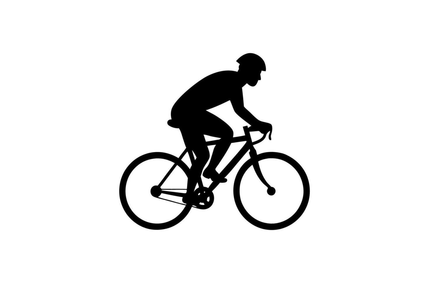 A man cycling silhouette vector