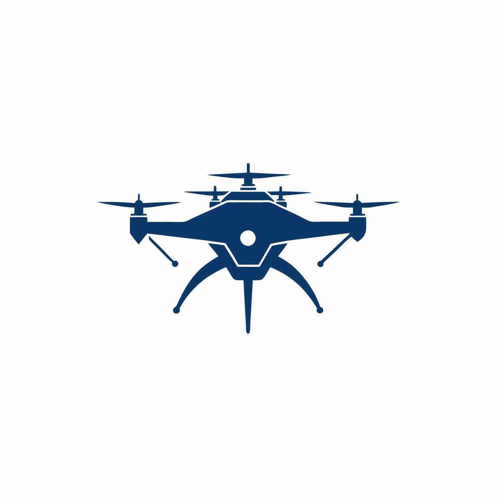 Five blade drone silhouette vector