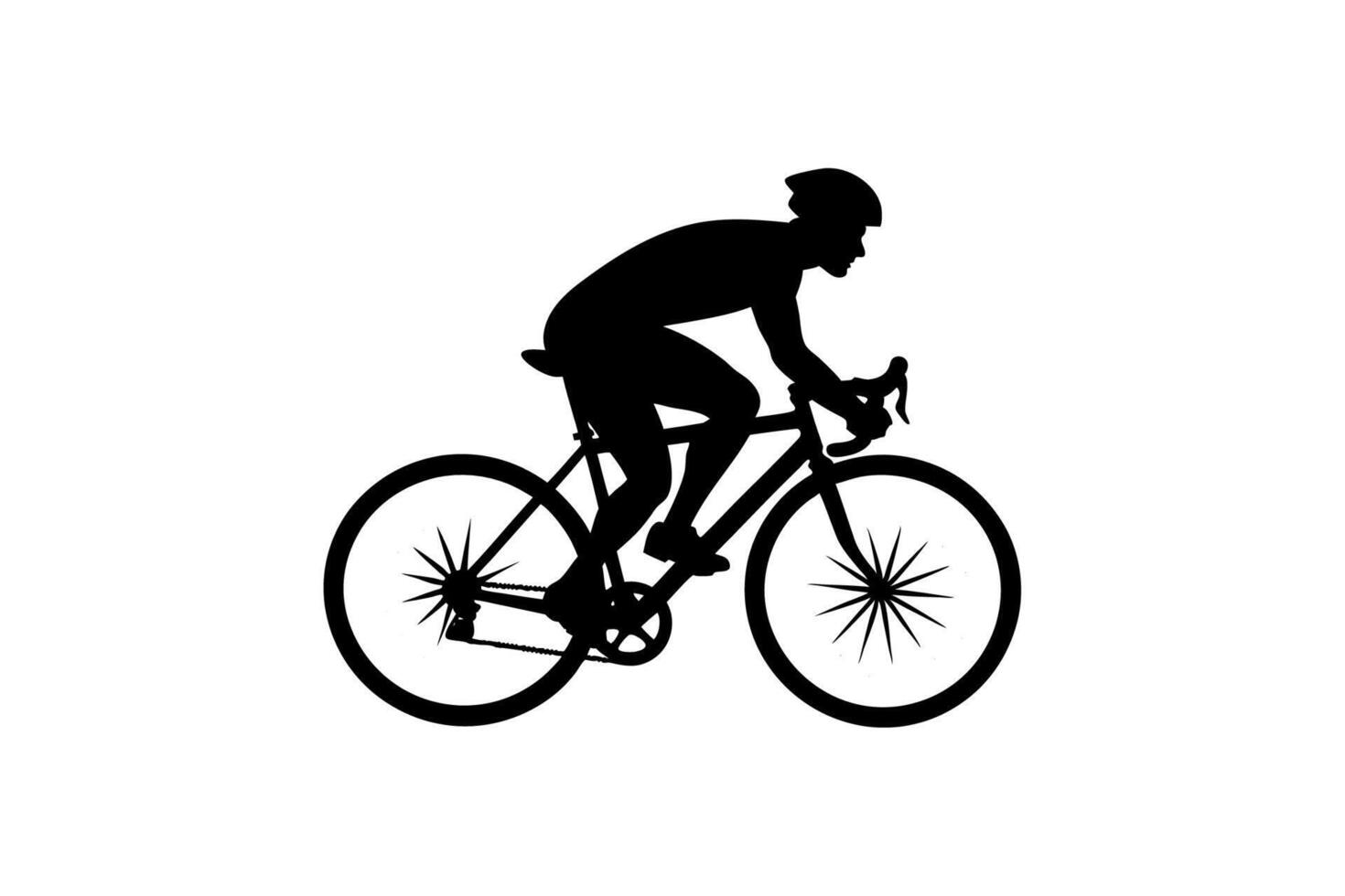 A man racing cycle silhouette vector