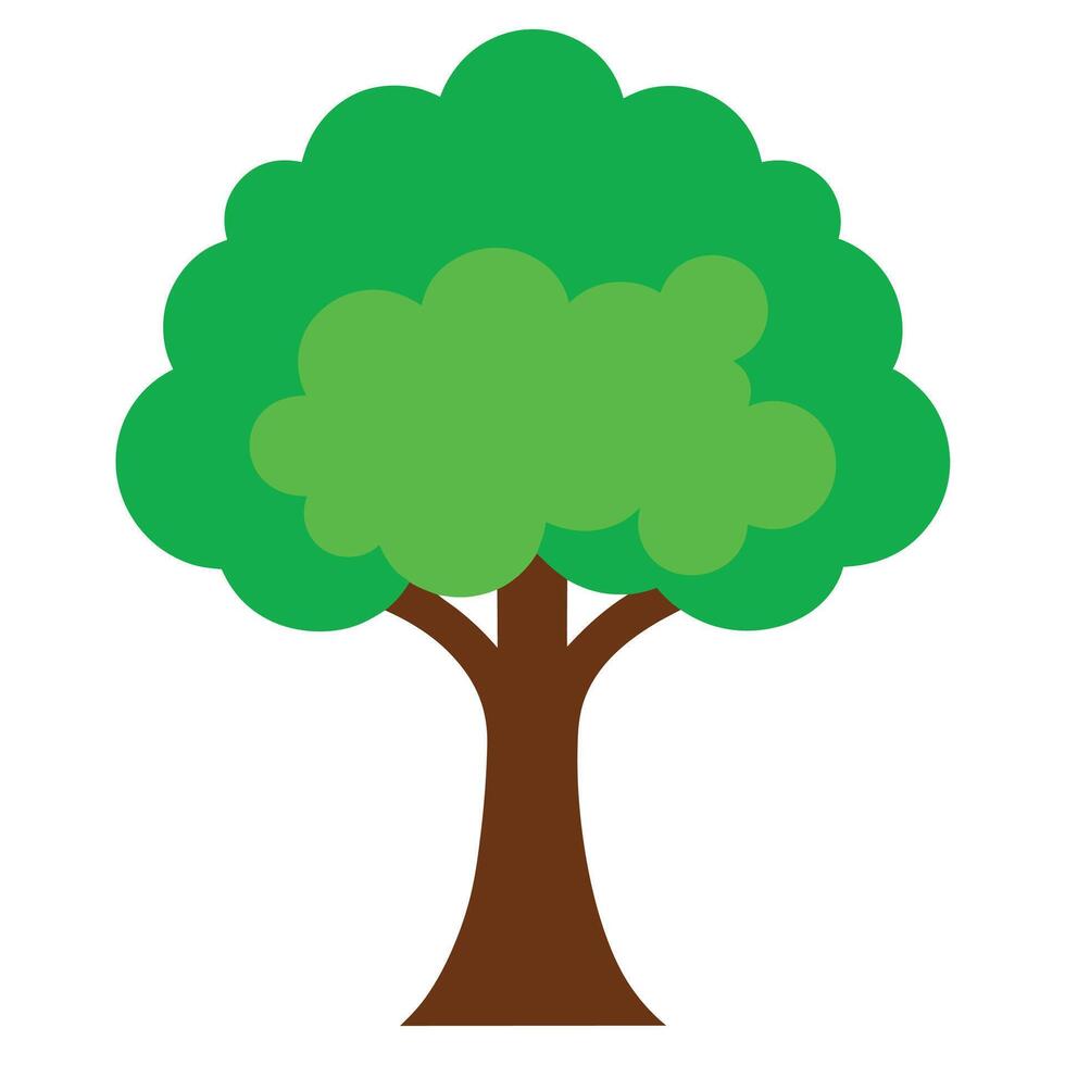 Green Tree silhouette isolated on white background vector