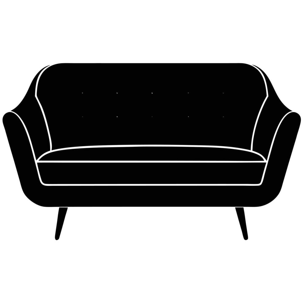 Vintage Sofa Silhouette in Elegant Black vector