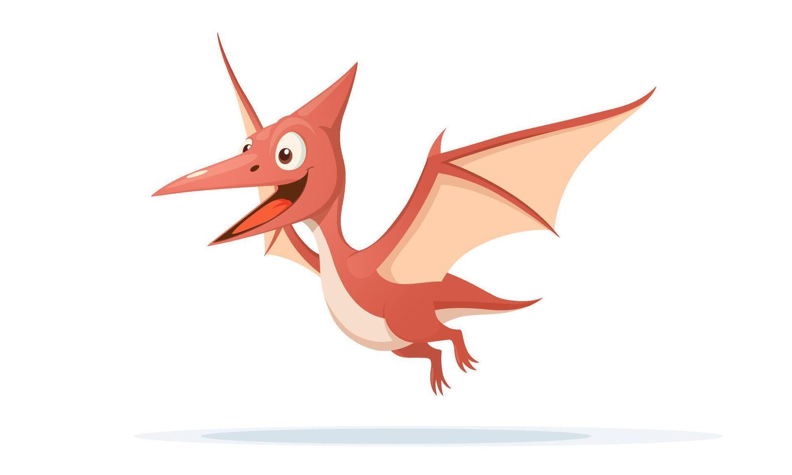 Pterodactyl Cartoon Dinosaur Character, Illustration vector