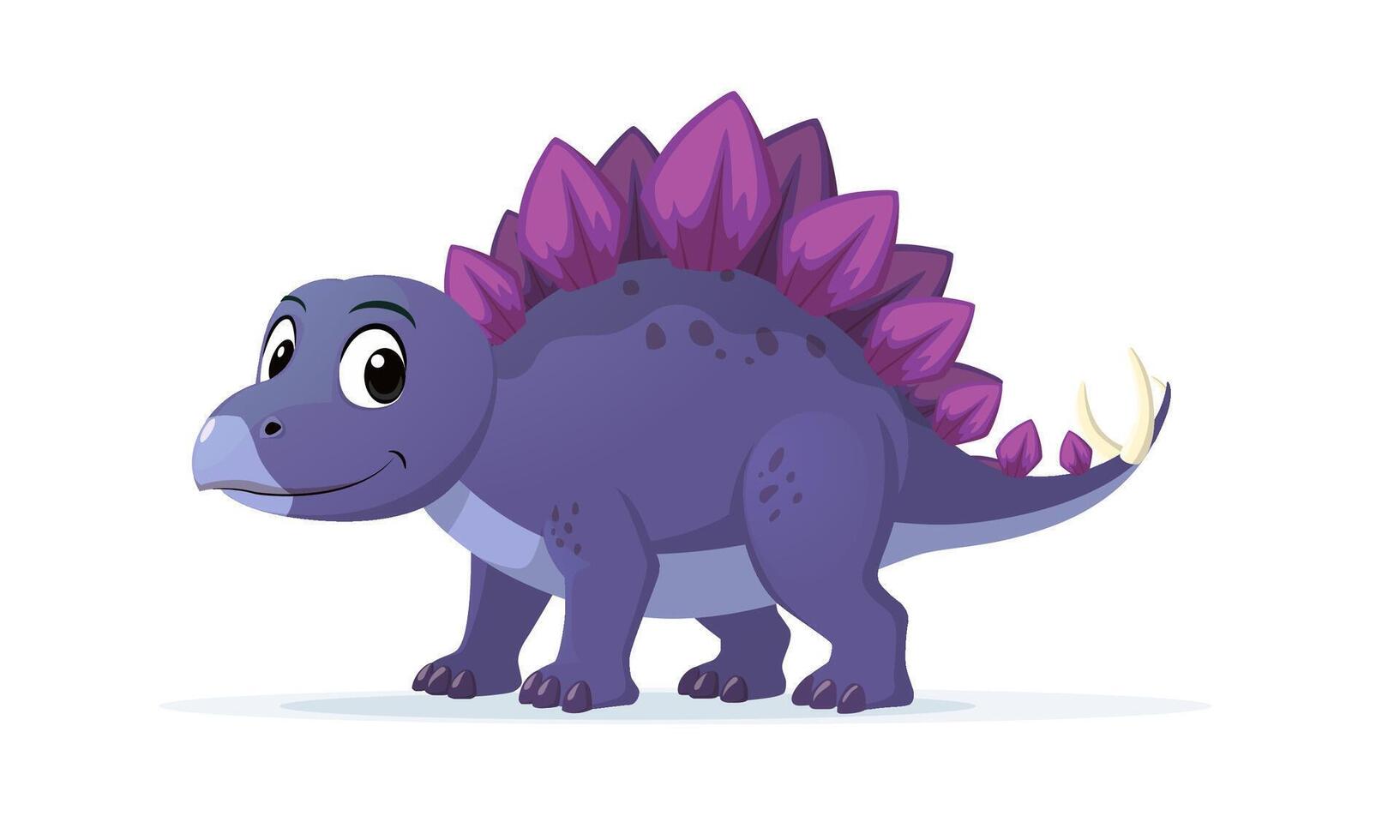 Stegosaurus Cute Cartoon Dino Character Illustration vector