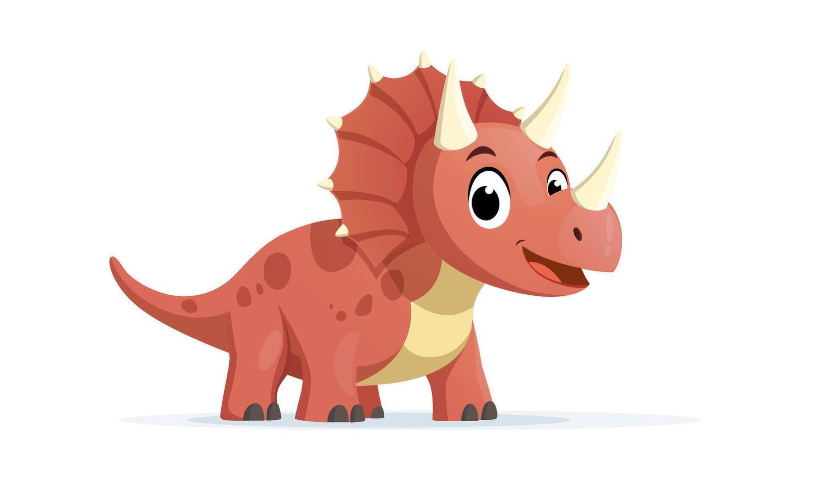 Triceratops Cute Cartoon Dino Illustration vector