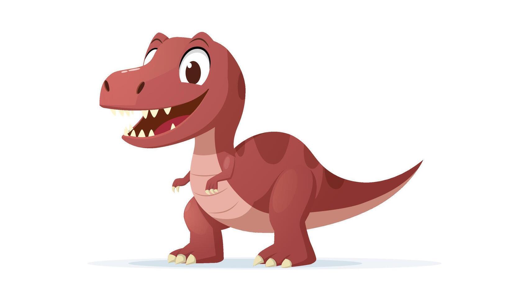 Tyrannosaur Cartoon Dinosaur Character, Cute Baby T-rex Illustration vector