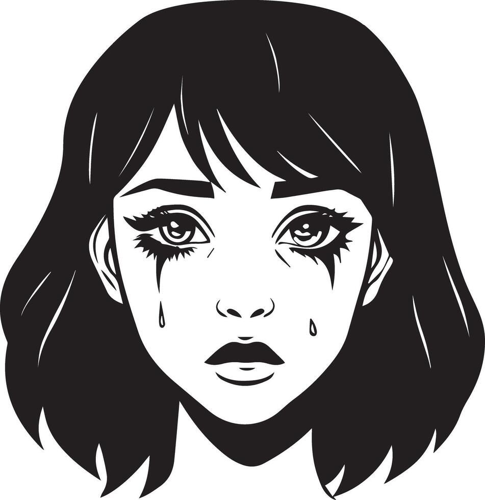 Girl Crying Design Silhouette vector