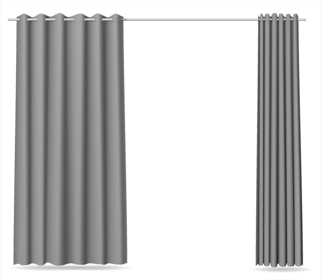 Set of white curtain locker rooms store hospital vector