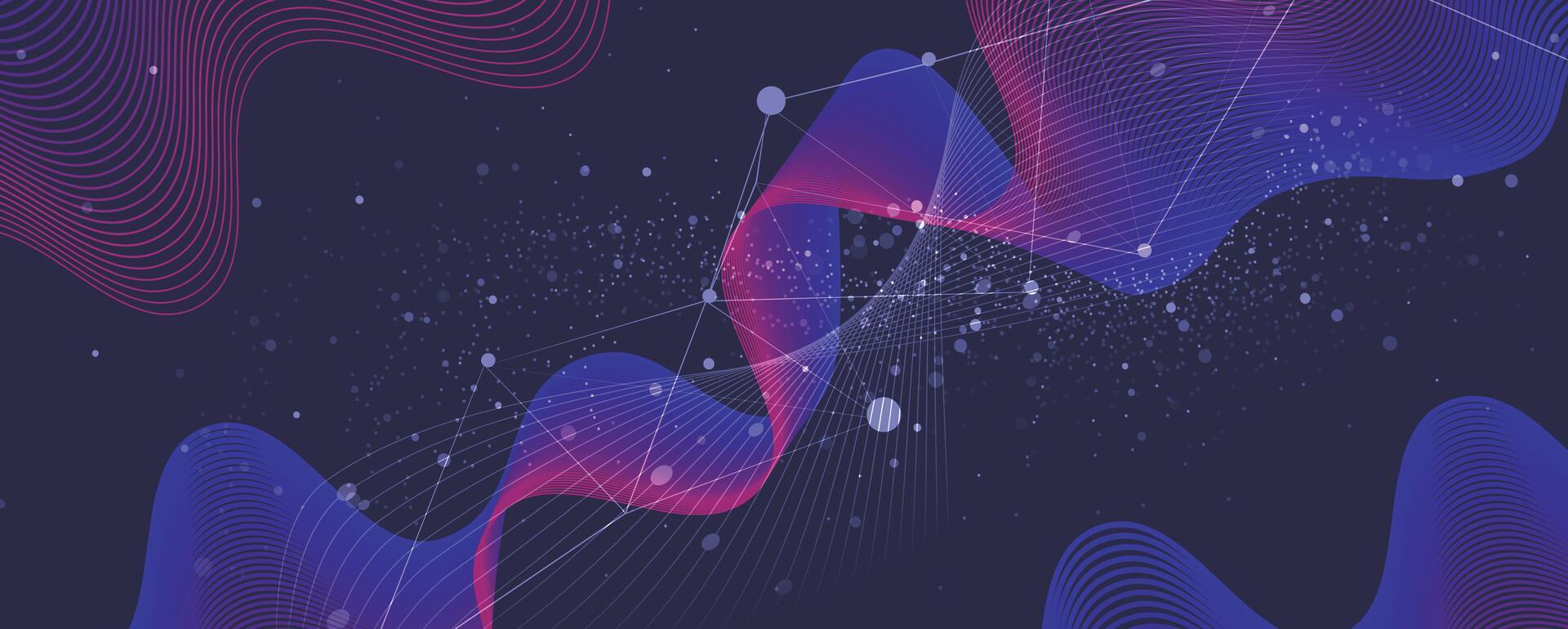 abstract background with waves and dots vector