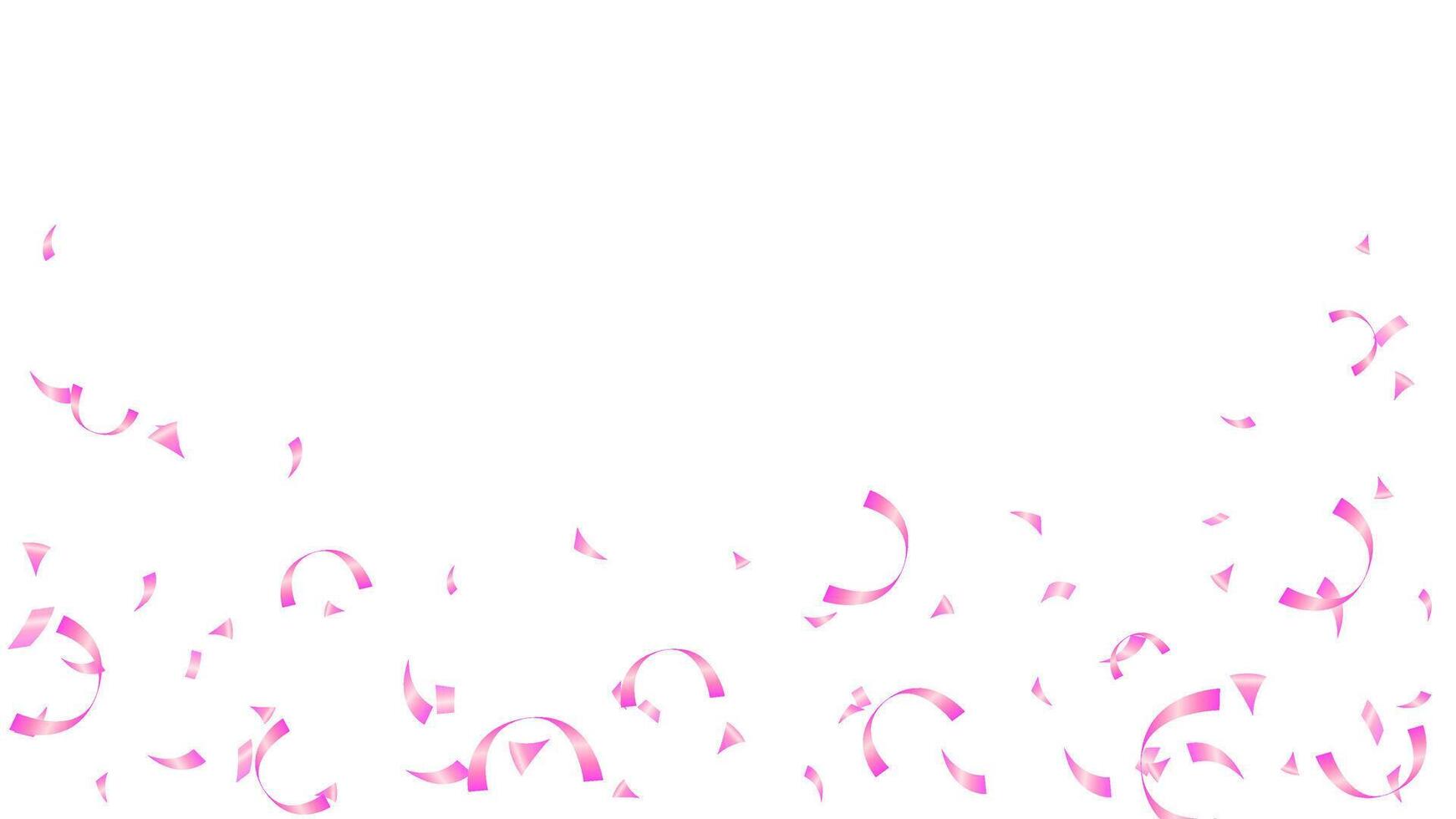 Banner realistic shiny pink paper confetti isolated element design. decoration party vector
