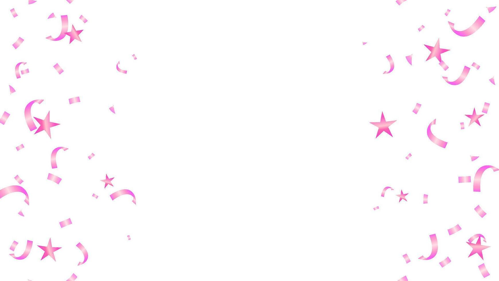 Frame vertical seamless pink confetti realistic design for greeting card, celebration, poster vector