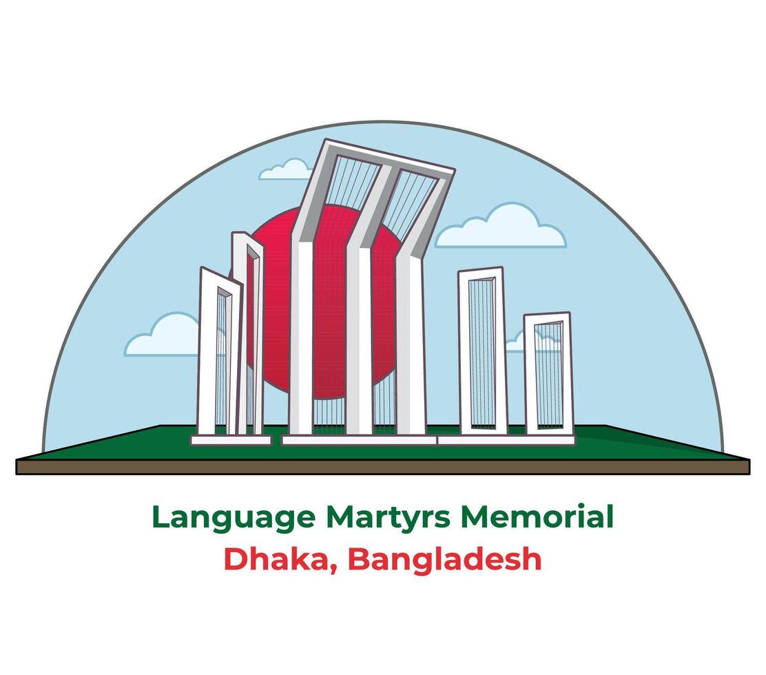 21st February Language Martyrs Memorial in Clean Look vector